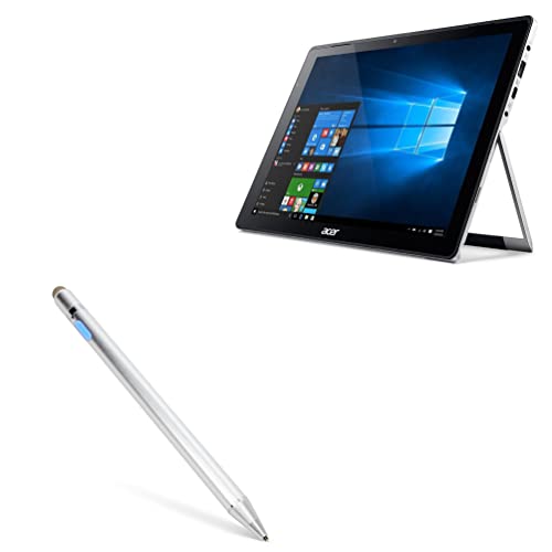 BoxWave Stylus Pen Compatible with Acer Switch Alpha 12 (SA5-271) - AccuPoint Active Stylus, Electronic Stylus with Ultra Fine Tip for Acer Switch Alpha 12 (SA5-271) - Metallic Silver