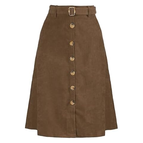Allegra K Women's A-Line Midi Skirt with Belt Cover