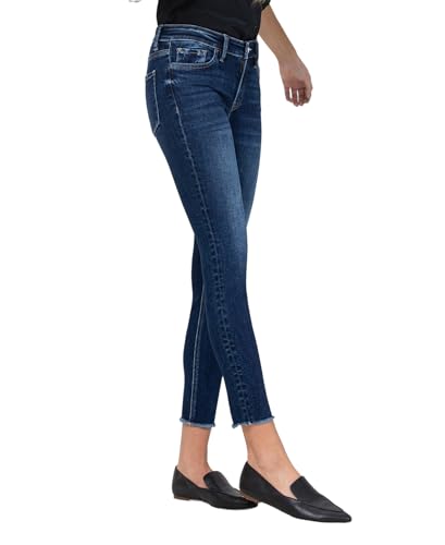 VERVET Mid Rise Raw Hem Crop Skinny Jeans V2159D4