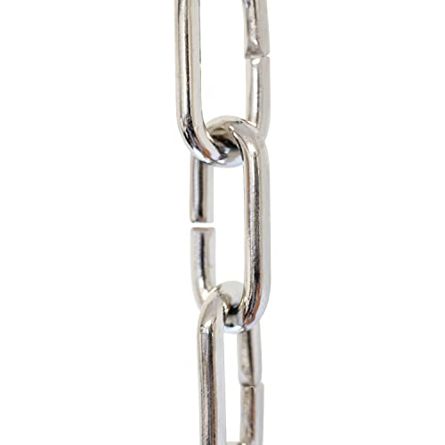 Image of RCH Hardware Polished Nickel Solid Brass Chain for Hanging, Lighting - Standard Unwelded Links (1 Foot)