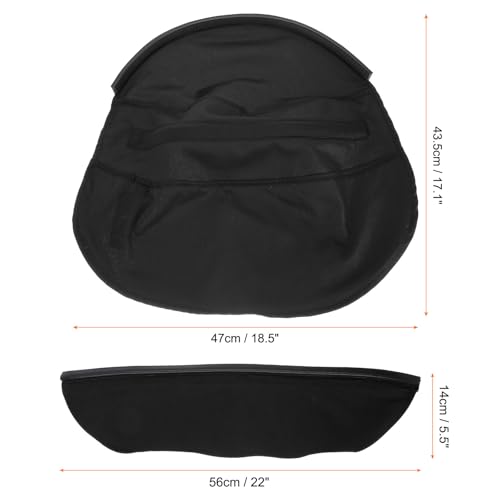 HARFINGTON Welding Helmet Cover and Helmet Bib Set FR Cotton Welding Helmet Headcover Wrap-Around Helmet Bib Welding Accessories with Press Fit Seal for Most Welding Helmets, Black - Image 2