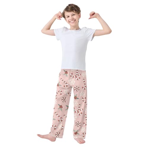 Boys' Pants Christmas Xmas Candy Cane Lollipop Long Bottoms Jogger Pants Elastic Waist Trousers with Pockets S-XL2