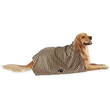 Bone Dry Pet Grooming Towel Collection Absorbent Microfiber X-Large, 41x23.5", Striped Brown