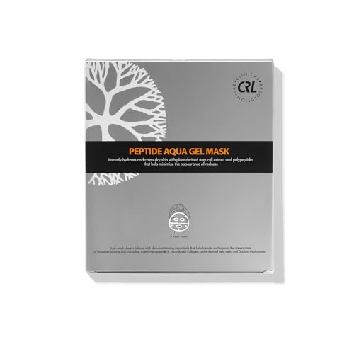 Clinical Resolution CRL Peptide Aqua Gel Mask 5 Pack Instant Hydration, Soothing & Cooling, Helps Comfort Skin After Professional Treatments, for a Refreshed, Healthy-Looking Complexion