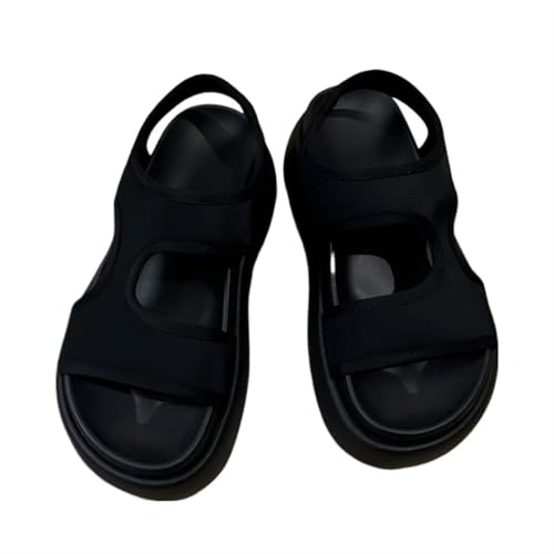 Womens Sandals Simple cloth hollow Roman shoes for women with side hollow thick sole heightening casual sports beach sandals3