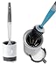 Brosse WC en Silicone avec Distributeur de Savon/détergent et Support, Brosse de Salle de Bain Deep Cleaner, Magic Spray antibactérien, Montage Mural ou Autonome, Rechargeable Gris