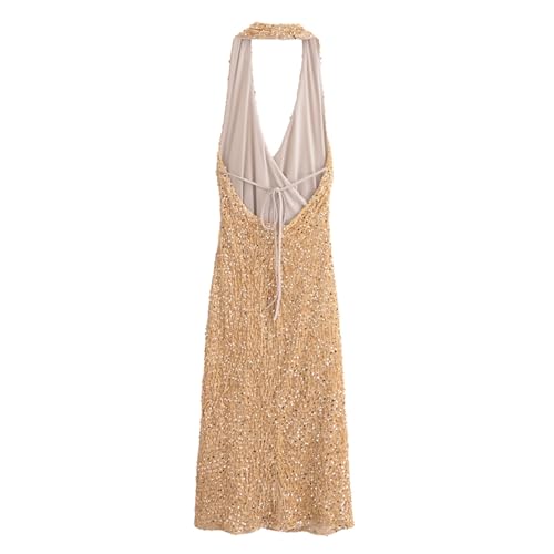 Robe à paillettes longue pour briller en soirée cocktail