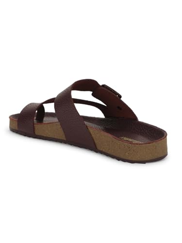 Image of Bata 8755 NEW BIO MILLED E: Men's Maroon Casual Slip-On Thong Slippers for Stylish Comfort