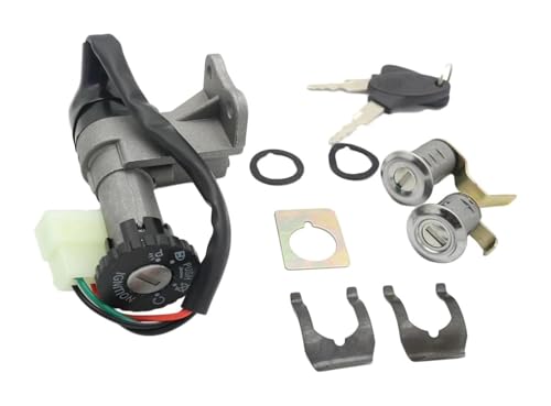 Contacteur d'allumage 4 broches avec kit de verrouillage à clé pour scooter GY6 50cc à 150cc