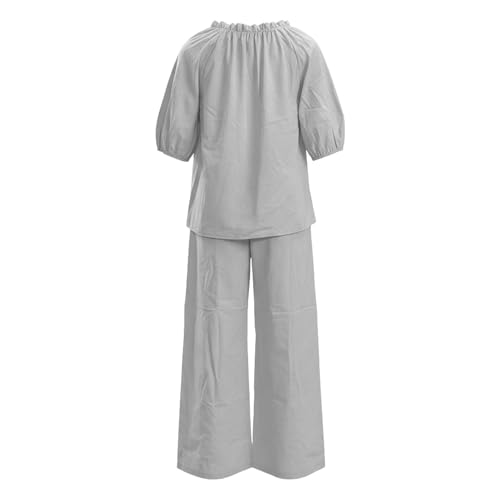 Ropa de casa cómoda para mujer que soluciona el calor con pantalones anchos 6