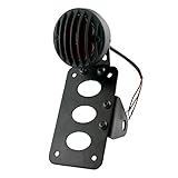 Motorcycle Tail Light Halogen Brake Rear Light Old School 3/4 inch Axle Side Mount 4' x 7' License Plate Bracket Holder for Harley Bobber Chopper Custom Bike