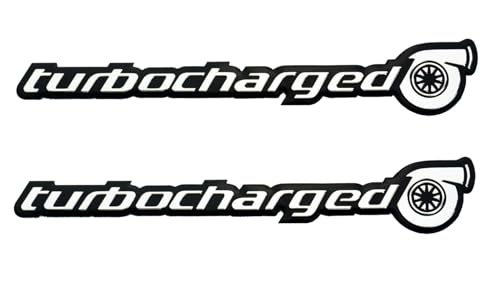 2Pack Turbocharged Emblem 3D Aluminum Sticker Decal Nameplate Badge Fit