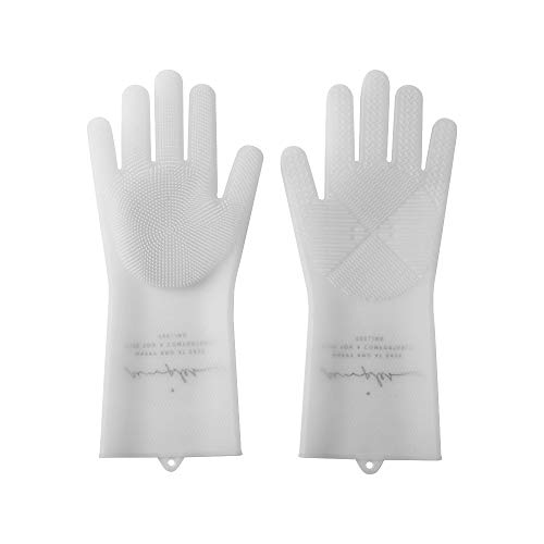 AooYo シリコン手袋 白 クリーニング手袋 キッチンブラシ クリーニンググローブ 魔法シリコン手袋 中厚手 家庭用ゴム手袋 洗濯手袋 防水 防油 耐熱性 繰り返し利用 洗車 洗い物 食器洗い 洗濯 園芸 炊事 掃除用 ホワイト AooYo シリコン手袋 白 クリーニング手袋 キッチンブラシ クリーニンググローブ 魔法シリコン手袋 中厚手 家庭用ゴム手袋 洗濯手袋 防水 防油 耐熱性 繰り返し利用 洗車 洗い物 食器洗い 洗濯 園芸 炊事 掃除用 ホワイト