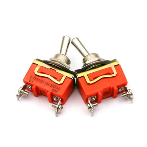 Interrupteur à bascule orange 15A 250V AC levier E-TEN1021 robuste