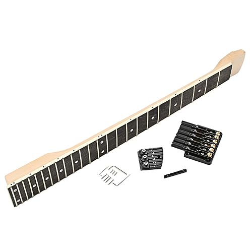 Totority Unfinished Guitar Neck Wood Electric Guitar Neck Replacement Accessory Bridge