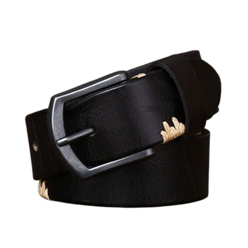 Ceinture en cuir de vachette pleine fleur véritable pour homme cousue main
