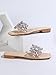 Verdusa Women's Rhinestone Clear Flat Sandals Square Toe Slide Sandals Beige 9.5