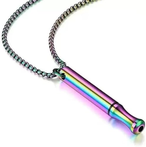 Breathing Necklace for Anxiety Relief Breathlink Stop Smoking Quit Vaping Aids Fidget Necklace for Smoking Cessation Vaporless Smokeless Inhaler for Adult Women Men (1, Rainbow)