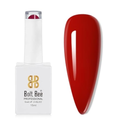 Image of Bolt Bee Bloody Red Color Gel Nail Polish Soak Off UV Gel DIY at Home Manicure Salon Nail Art