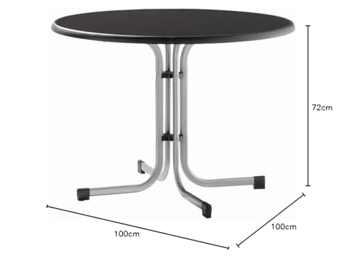 Runder Gartentisch Sieger 236/A Boulevard-Klapptisch mit mecalit-Pro-Platte
