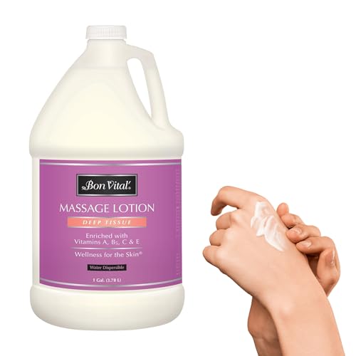 Bon Vital' Deep Tissue Massage Lotion, 1-Gallon – Non-Greasy Therapist Formula