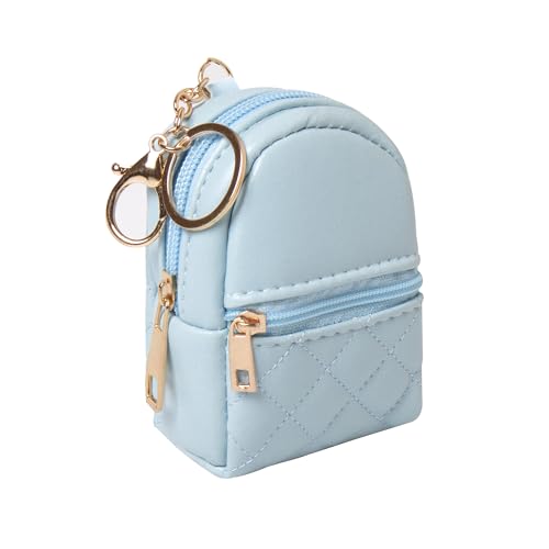 Grurun Mini Backpack Cute Cosmetic Bag for Women, Creative Cute Pendant Keychain Key-chains Keyrings PU Leather Makeup Bag Key Lipstick Card Holder Data Cable Organizer Zipper Pouch