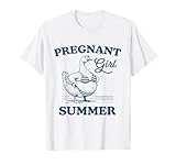 Pregnant Girl Summer Funny Baby Announcement Goose Mom T-Shirt