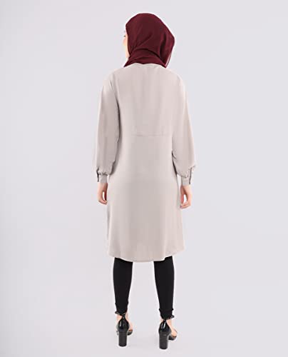 Image of Silk Route Pebble Grey Frilled Top