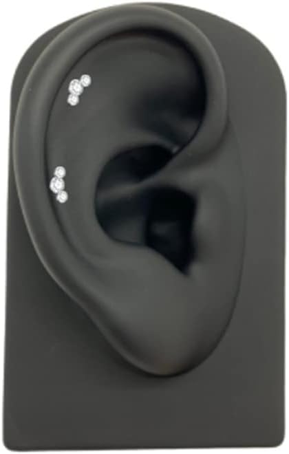 BelezaDosas G23 Titanium Labret Studs Threadless Push-in CZ Press Fit 16G 6mm 8mm 10mm Lip Cluster Tragus Helix Medusa Cartilage Push Back Piercing Jewelry for Men Women - Image 6