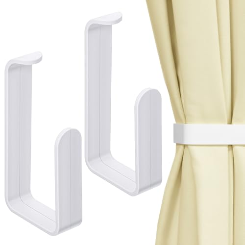 Grevosea 2 Pack Curtain Holdbacks No Drill Self Adhesive Curtain