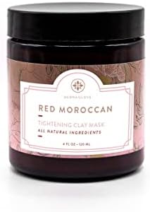 DERMAGLOVE Red Moroccan Tightening Clay Masque – Smoothing, Rejuvenating Facial Mask, Super Exfoliates Dead Skin, Cleans Deep-Clogged Pores, Baobab and Red Moroccan Clay (4 fluid ounces)