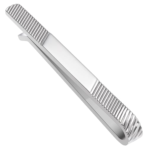 Tie Clip for Men Silver, 2.5 Inch Tie Bar and Tie Pin Clip for Skinny Ties, Unique Mens Tie Clip Tie Clasp Silver Suitable for Wedding Anniversary Business Professional and Best Gifts, 2.5 inch,
