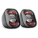 Hama PC Lautsprecher Sonic Mobil 183 (USB 3.0, 3,5 Mm Klinke, 3 W, Aktive Boxen Für Computer, Laptop, Notebook, Smartphone, Tablet) Schwarz/rot