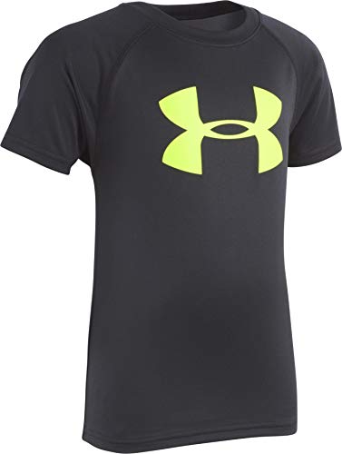 Under Armour Toddler Boy's Big Logo Short Sleeve Tee Shirt Shirt, Black/Fuel Green, 3T