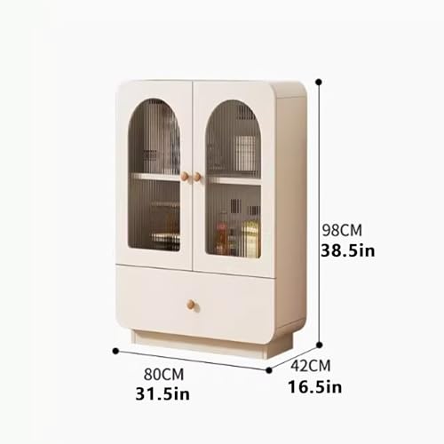 Metall-Vitrine mit Glastüren, Schrank für Sammlerstücke, moderner Büro- und Wohnzimmer-Organizer, stilvolle Küchen-Vitrine, robuster Metallrahmen – Bild 4