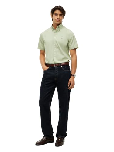Image of Tommy Hilfiger Men's Short Sleeve Poplin Shirts in Regular Fit, Men's Button Down Shirts