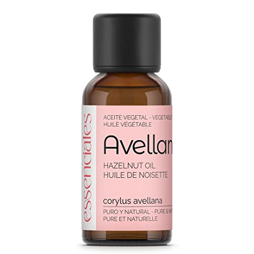 Essenciales - Aceite Vegetal de Avellana BIO, 100% Puro, 30 ml | Aceite Vegetal Corylus Avellana, 1ª Presión Frío