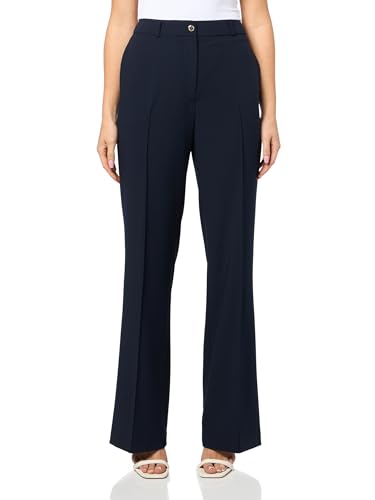 HALSTON Women's Straight Leg Woven Suiting Pant, Marine, 6