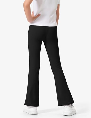 Image of BOOPH 5 Pack Girls Flare Leggings Kids Bell Bottom Pants Cotton Clothes | High Waist Casual Pants for Teen Girl 5-14 Years