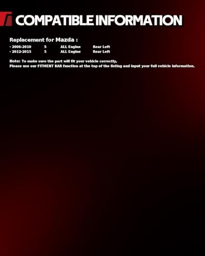 Image of Torchbeam Rear Brake Caliper Left for Mazda 2006-2010 2012-2015 5, Rear Left Caliper Replace # 19B3108