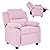 Costzon Kids Sofa Recliner, Children PU Leather Armchair W/Front Footrest, Flip-up Storage Arms, Padded Backrest, Streamline Ergonomic Contemporary Sofa for Toddler Boys Girls, Lightweight Sofa Chair by Costzon