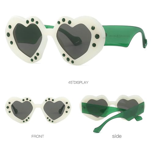 COTIA Heart-shaped Punk Y2k Sunglasses Women Trend Rhinestone Love Sun Glasses Lady Party Shades Streetwear Sunglass W352