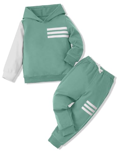 Image of Toddler Boy Clothes Long Sleeve Hoodie Sweatsuits Tops and Pants 2Pcs Boys Fall Winter Outfits Set