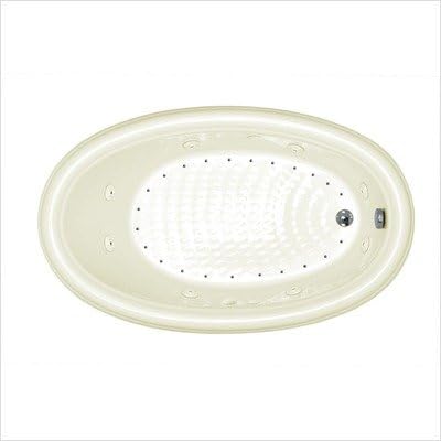 Martinique 36 x 60 x 23" Oval Air and Whirlpool Jetted Bathtub Color/Trim / Tile Flange / Front Skirt / Drain: Bone / Brushed Nickel / No / Yes / Right