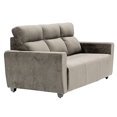 Image of Wakefit Sofa Set | 3 Year Warranty | Sofa 6 Seater, 6 Seater Sofa for Living Room, Wooden Sofa Set, Sofa Set 3+2+1 Seater - Belize(Fabric-Velvet : Stone)