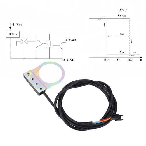 Jadeshay Electric Bike Speed Sensor, 12 Magnet Pedal Assist Sensor, PAS System Assistant