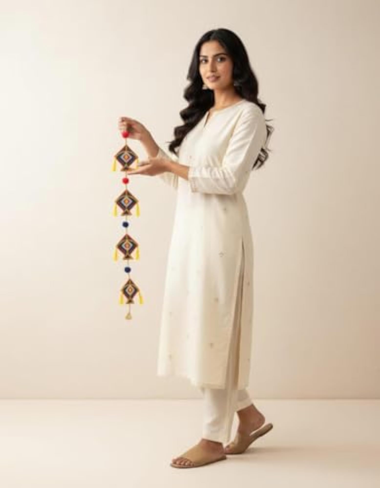 Traditional Tasseled Torans Hanging Bright | Door, Wall Hanging Kite String