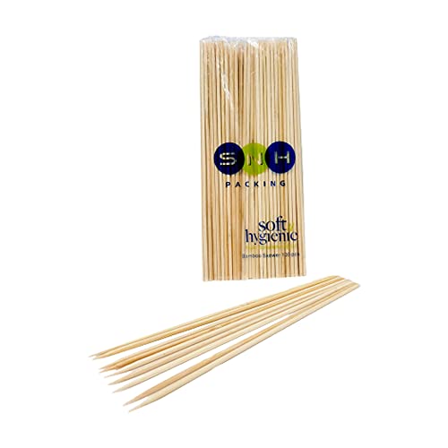 Packing Bamboo Skewers Sticks 100-Pieces, 20 cm Length, Beige