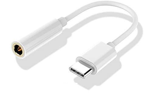 AKWOR USB C to 3.5mm Headphone Jack Cable Adapter, Type C 3.1 Male Port to 3.5 mm Female Stereo Audio Headphone Aux Connector for Type C Phone, Not Fit for HTC (White)