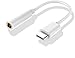 USB C to 3.5mm Headphone Jack Cable Adapter, AKwor Type C 3.1 Male Port to 3.5 mm Female Stereo Audio Headphone Aux Connector for Motorola Moto Z, LeEco Le 2/Max 2, Not Fit for HTC (White)